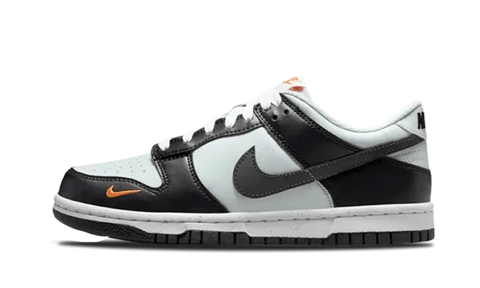 Nike Dunk Low Black Bright Mandarin Mini Swoosh